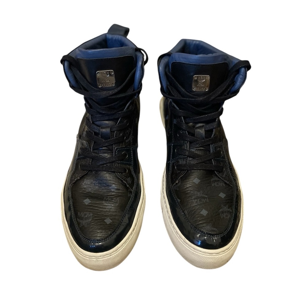 MCM blue high top mens leather sneaker sz 11